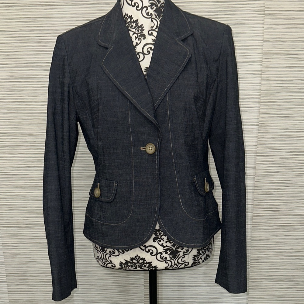 Rafaella Navy Blazer with Button Detail Sz. 10 - Picture 1 of 8
